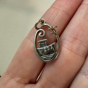 Sterling silver nautical Boat Pendant